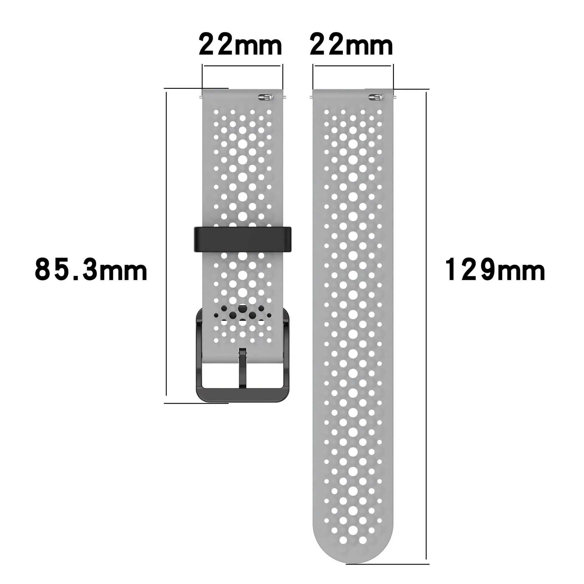 Liquid Silicone Smartwatch Strap - Versatile 20mm/22mm Wristband in Multiple Sizes