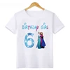 Disney Princess Frozen Elsa Anna Birthday Girl Cotton T-shirt Kids Clothes 1 2 3 4 5 6 7 8 9 Years T Shirt Children's Clothing 2