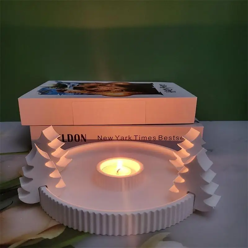 New Christmas Tree Handmade Creative Candlestick Silicone Mold DIY Aromath Candle Molds Plaster Resin Candle Holder Making Tools