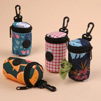 Hangable Dog Poop Bag Dispenser Zipper Dogs Walking Accessory Waste Bag Holder Portable Cute Garbage Bags Organizer Pet Supplies 1