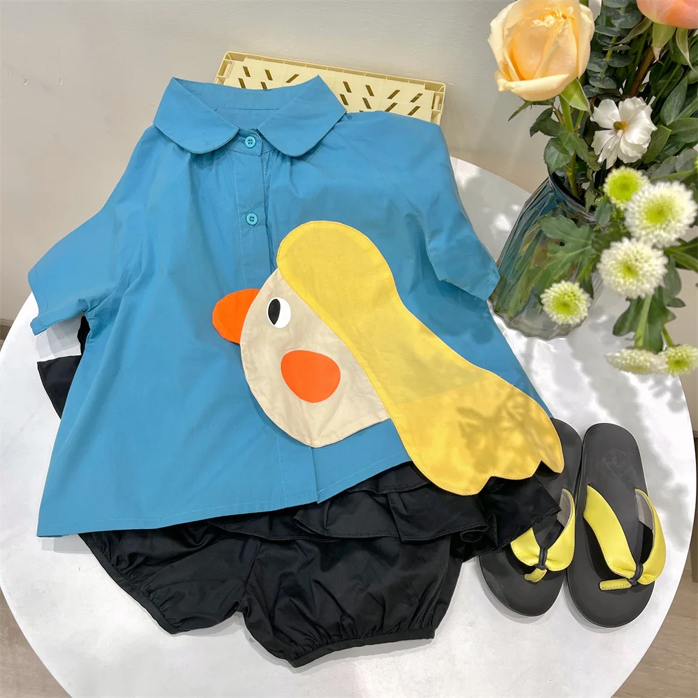 Детский комплект одежды блузка с оборками для маленьких девочек новые летние