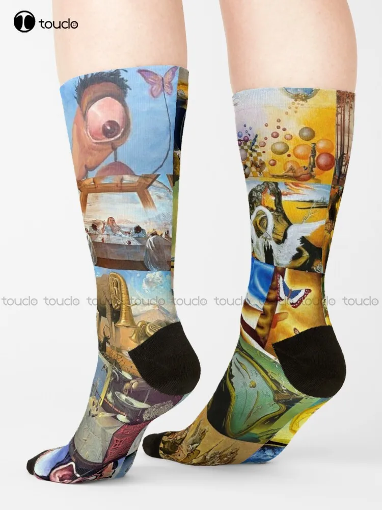 

Salvador Dali Socks Pink Softball Socks Personalized Custom 360° Digital Print Gift Harajuku Unisex Adult Teen Youth Socks Retro