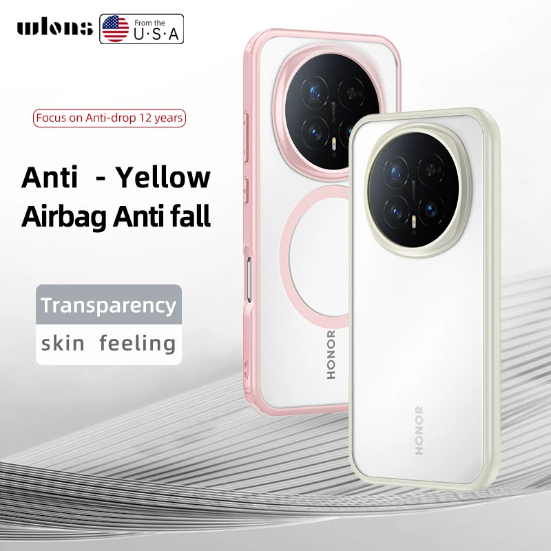 Magnetic Translucent Matte Hard PC Shockproof Case - Semitransparent Back Cover
