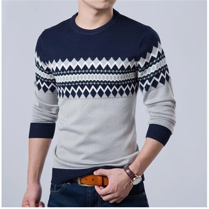 Pull en tricot à col rond pour Homme, vêtement décontracté à rayures, coupe  ajustée, collection automne-hiver 2022, M-3XL - AliExpress