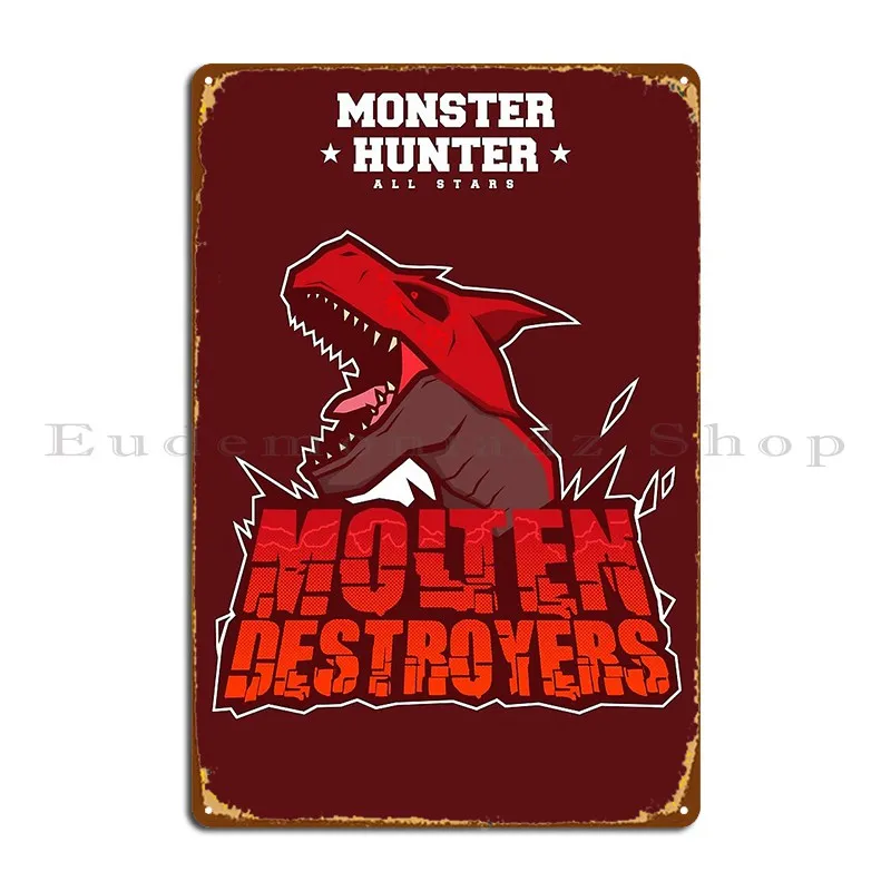 Monster Hunter All Stars Distruttori Fusi Placca Metallica Disegni Cinema Soggiorno Paintingwall Decor Tin Sign Poster
