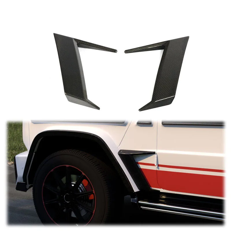 Per 2019Up Mercedes Classe G W463 G63 Amg Wagon Carbon Side Air Fender Vent Fins Trim