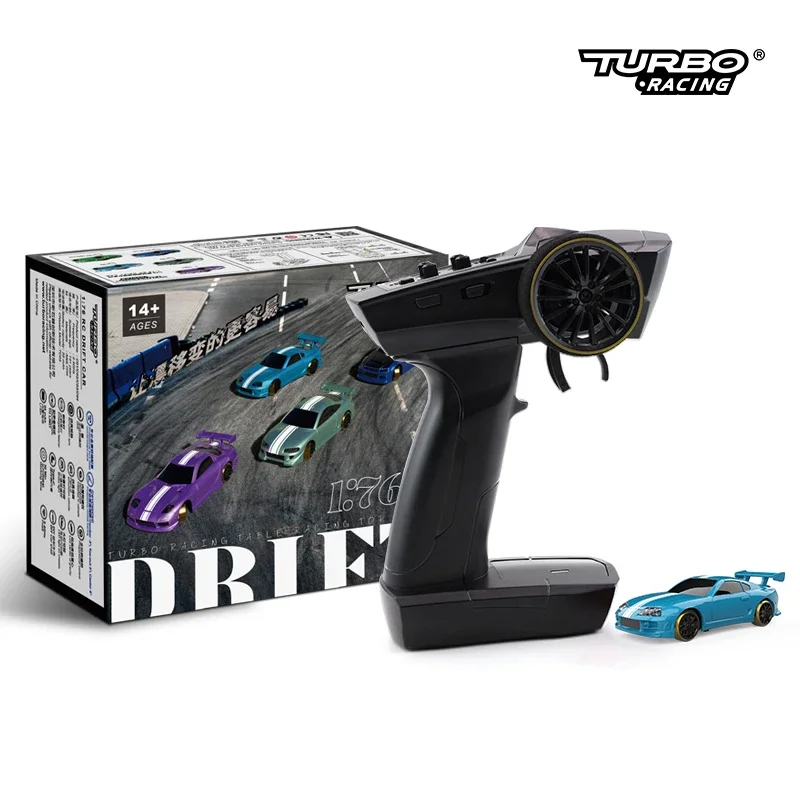 TURBO RACING 드리프트 RC 자동차, 자이로 라디오, 완전 비례 원격 제어 완구, 어린이 및 성인용 RTR 키트, 1:76 C61 C62 C63