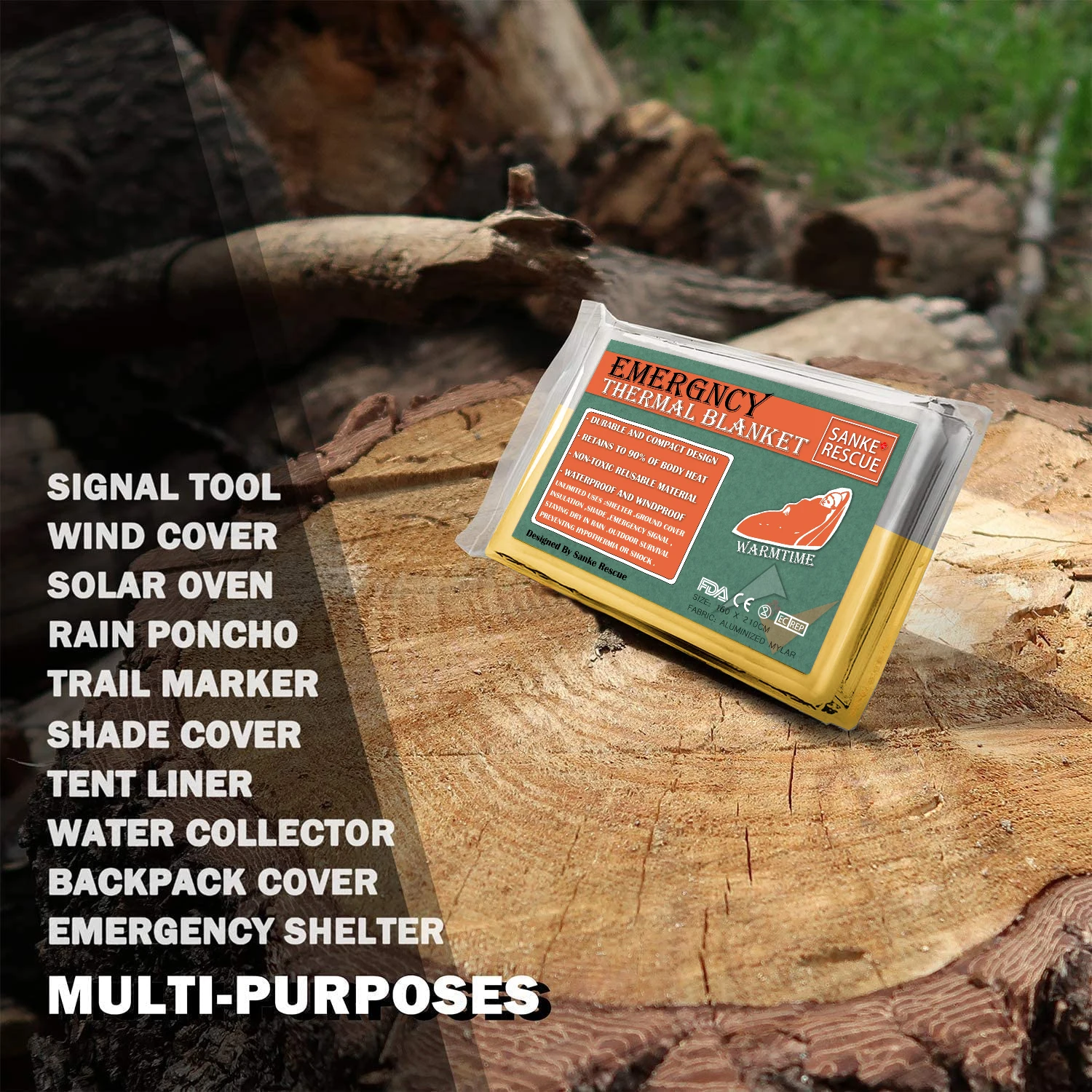 Emergency Blanket Outdoor Survive First Aid Kit - Image 4