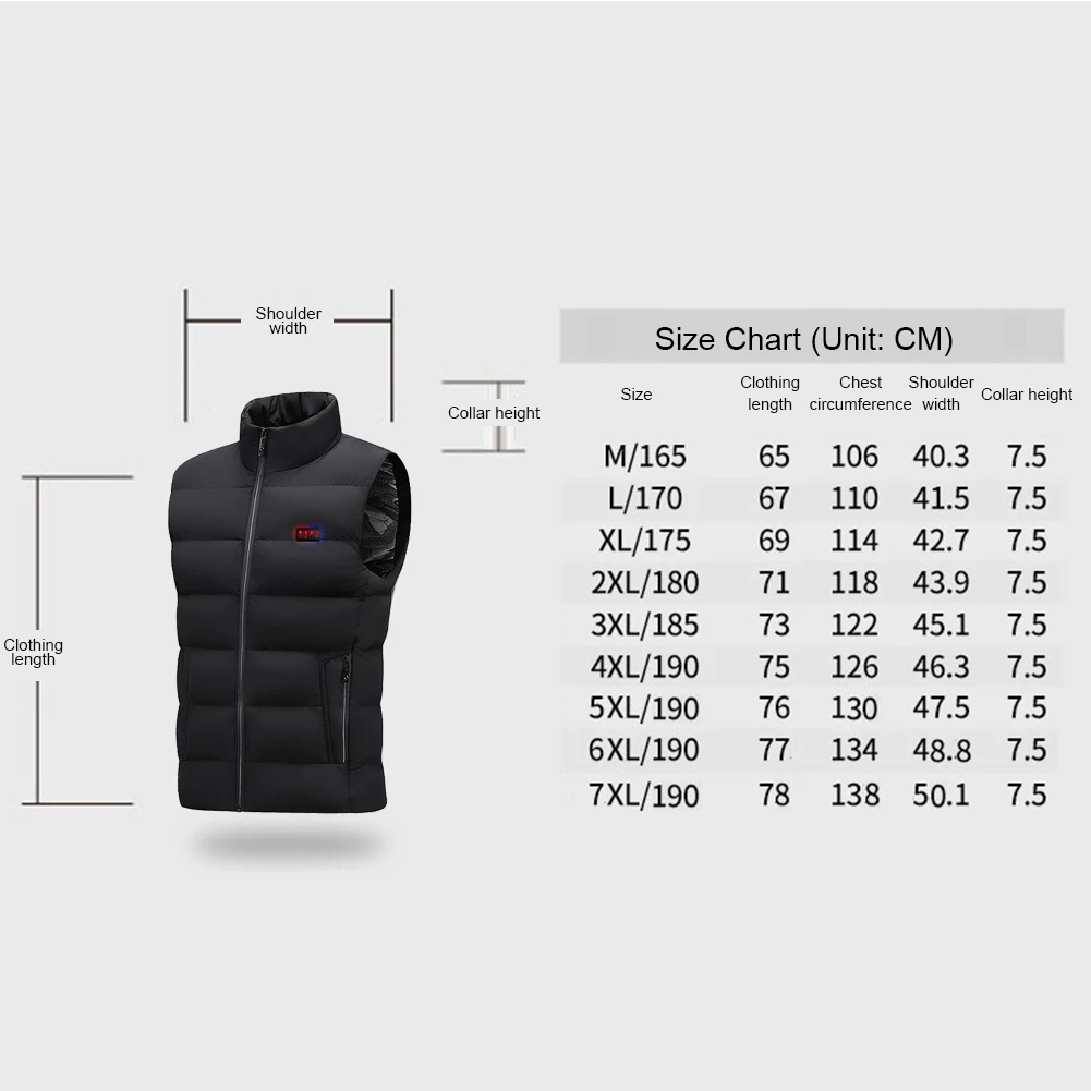 23 Heating Areas Heated Vest Unisex USB 5V Electric Self Heating Cotton Vest Thermal Winter Warm Jacket Outdoor Warmer Waistcoat