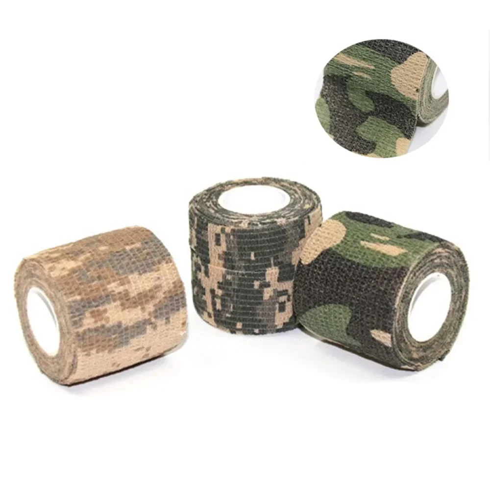 4.5M Outdoor Camouflage Tape Self-Adhesive Stretch Wrap Non-Woven Tactical Camo Bandage Hunting Gear Concealment Objects