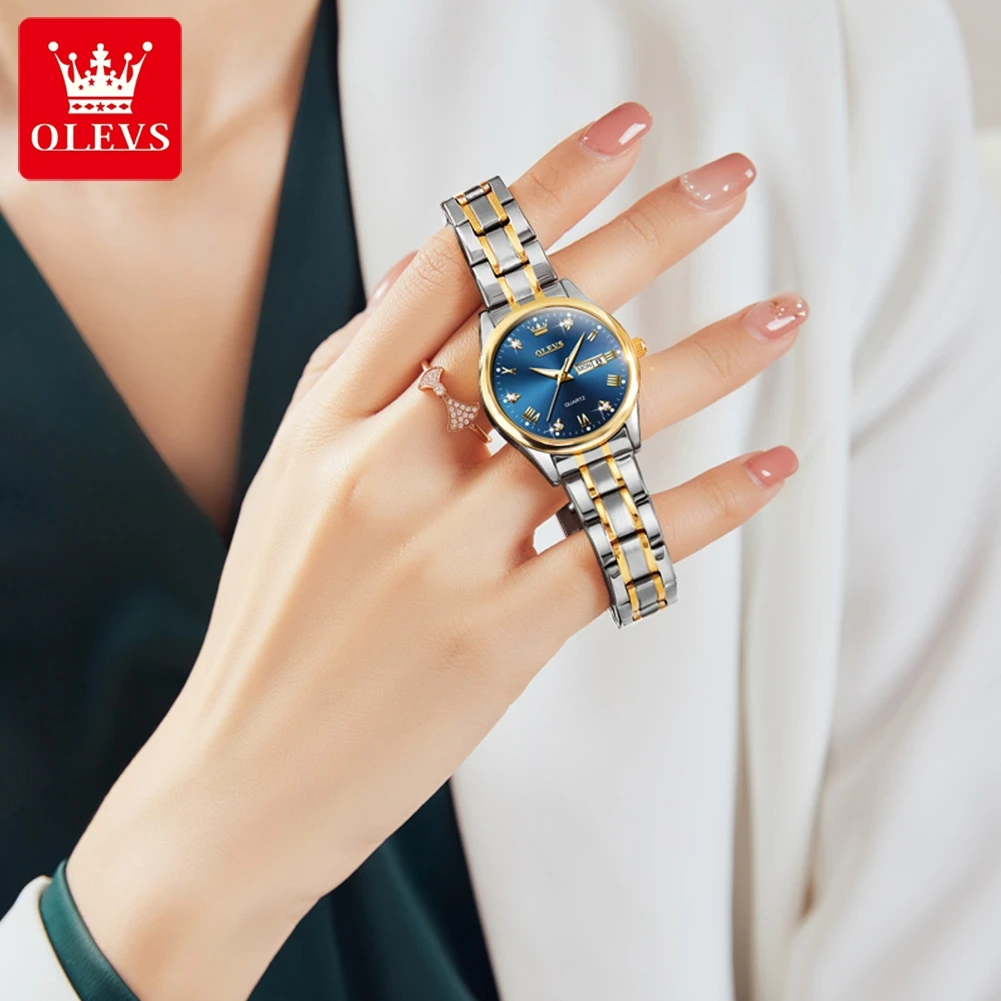 Luxury Brand Elite Business Women Watches Diamonds 30M Water Resistance Calendar Luminous Hands Fashion Ladies Quartz Wristwatch