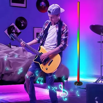 Smart RGB Floor Lamp with Music Sync  Modern Mood Lighting LED Stand Lights for Bedroom Game Room Living Room Decor 5