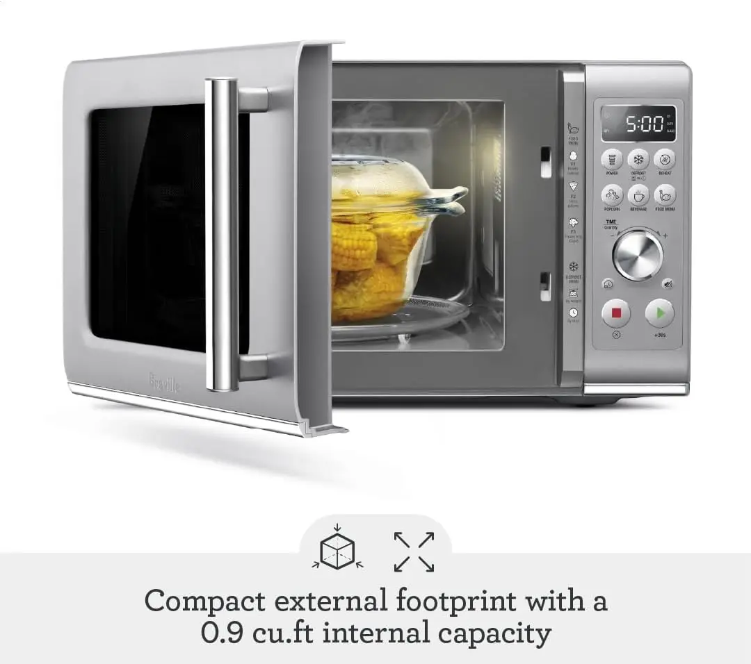650 1  the Compact Wave Soft Close  Microwave, Silver 5