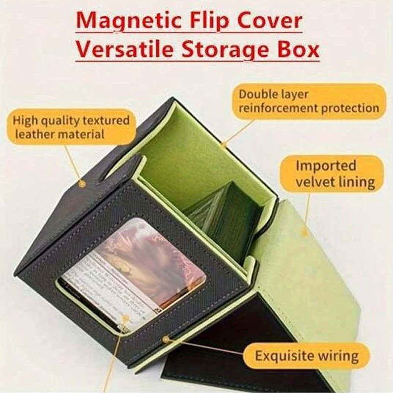 Premium Card Deck Box with Display Window and Magnetic Closure - Holds 120+ Sleeved Cards
