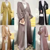 Eid Open Abaya Dubai Muslim Hijab Dress Bubble Sleeve Summer Turkey Abayas for Women Islamic Clothing Kimono Femme Musulmane