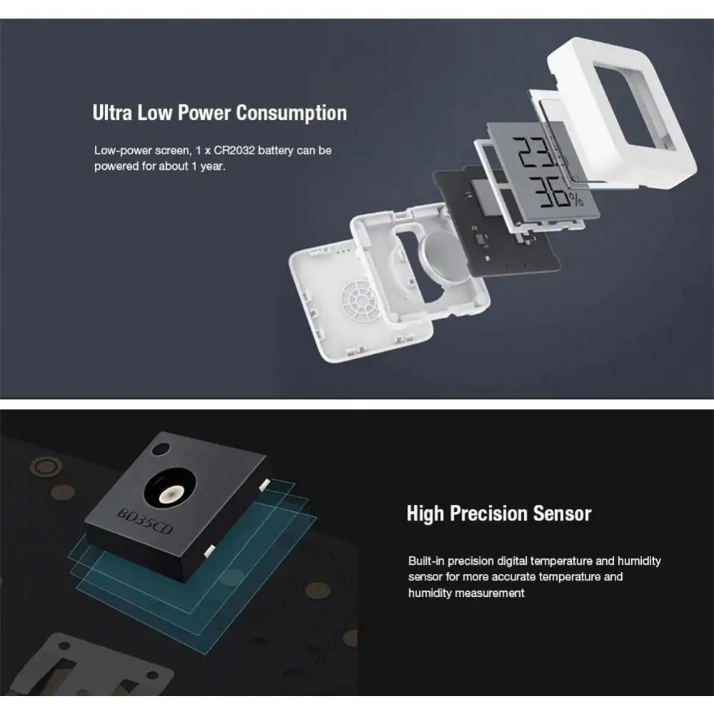 Temperature Humidity Sensor Monitor Xiaomi Mijia Bluetooth Thermometer Hygrometer 2 Indoor Wireless Smart Mi APP Smart Home