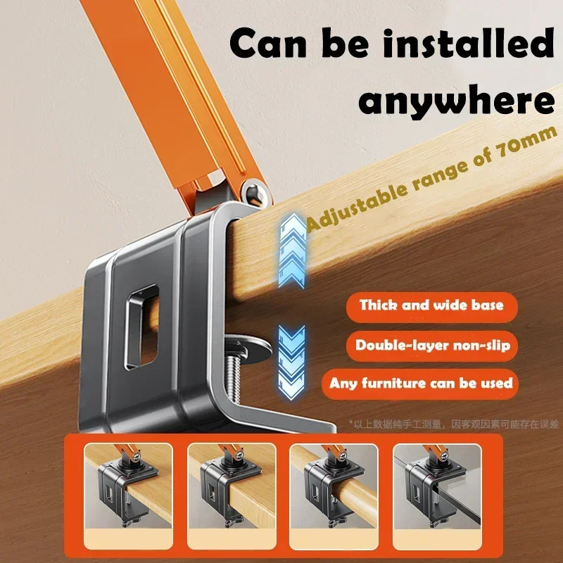 Eary Metal Clip Tablet Phone Holder Mount For Desk With 360 Rotatable Multi-Angle Adjustable Compatible For 4-13.5 Inch Devices