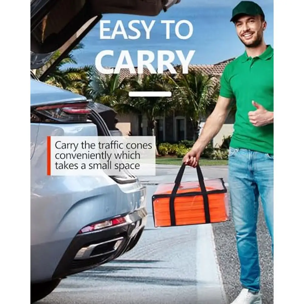 36'' Collapsible Orange Traffic Cones 4 Pack with Reflective Strip Road Safety and Parking