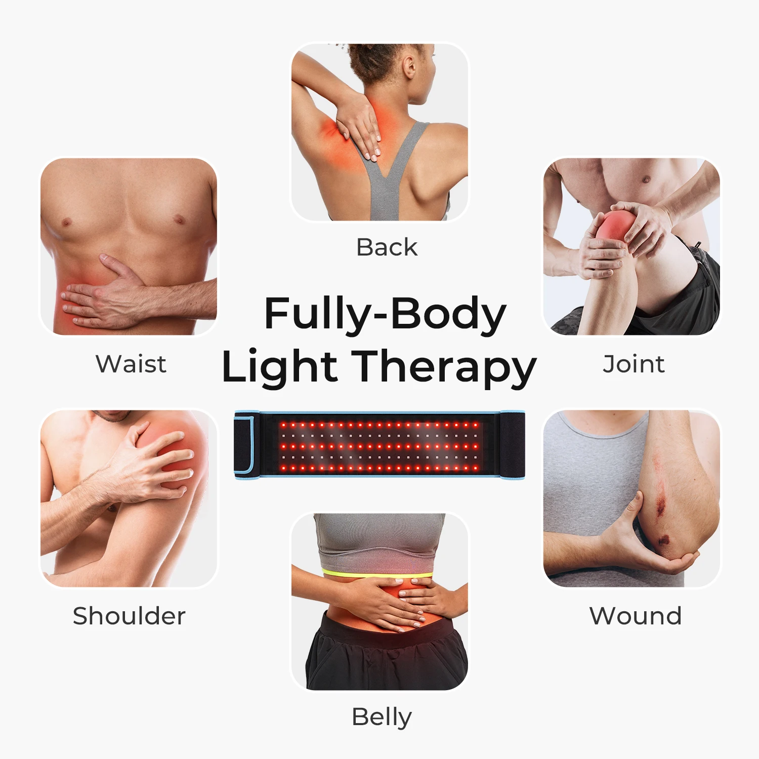 Red Light Health Care Belt 100 LED Infrared Lamp Red Light Therapy Massage Machine For Body Belt Back Waist Heating light therapy belt infrared therapy lamp