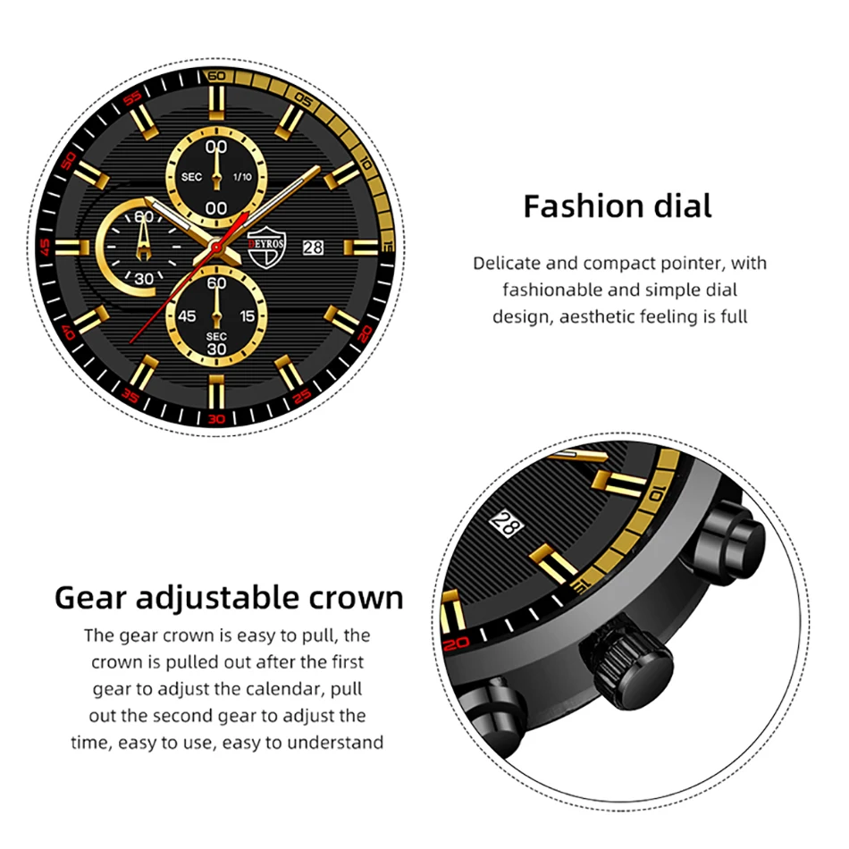 2022 Fashion Mens Sport Watches Men Casual Leather Bracelet Analog Quartz Wristwatch Calendar Male Business Luminous Clock