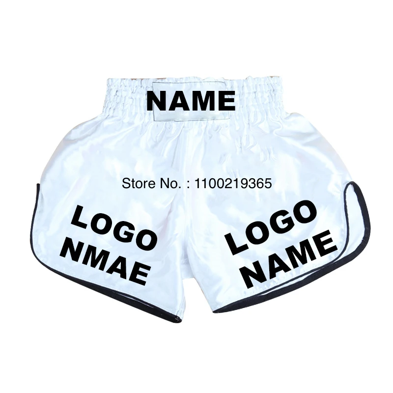 Muay Thai Shorts Boxing Shorts Personalization Name Fight Kickboxing Pants Kids Women Men Martial Arts MMA Clothing