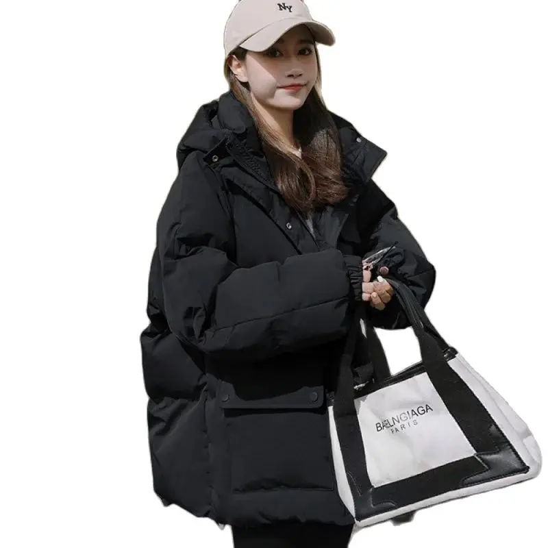 

23 New modelsFashion Fashionmonger 2023 New down Women's Hooded Bread Short Small College Style Fashion Loose Fashion Coattrends