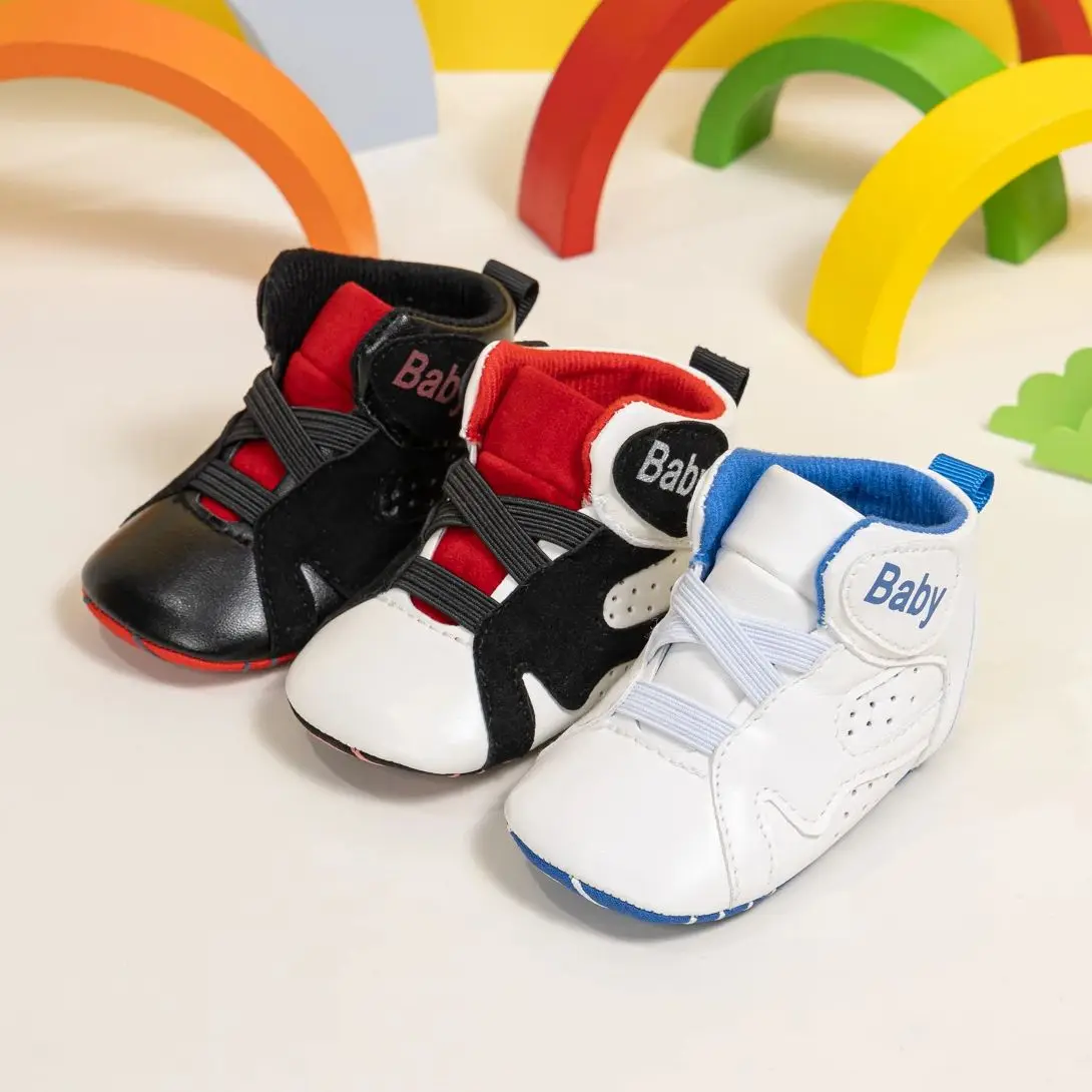 KIDSUN Casual High Gang Soft Sole Basketball Sports Baby Boy Girl Anti-slip First Walkers Infant Newborn baby shoes