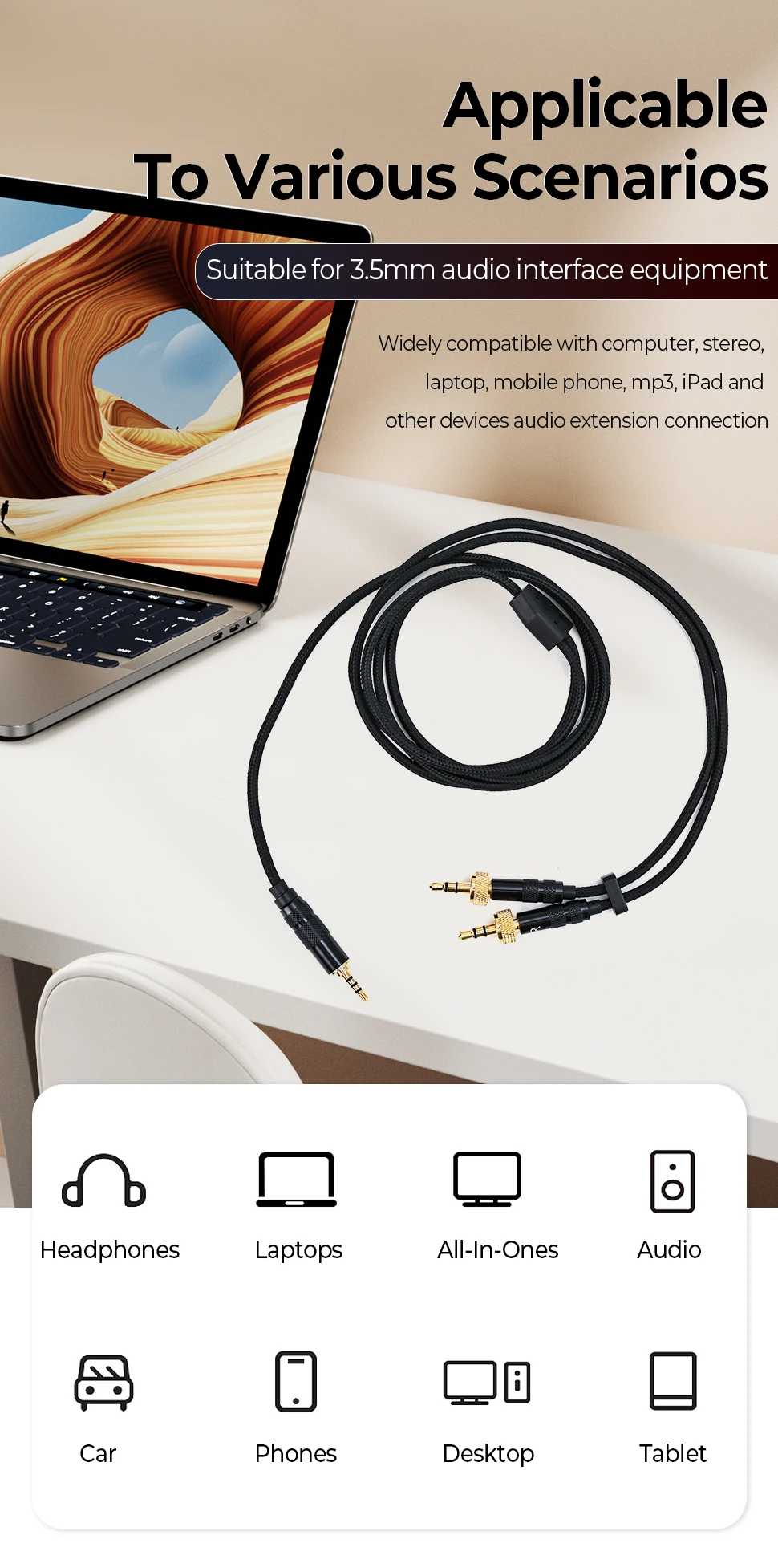 High Quality Gold-plated Audio Headphone Cable for Sony MDR-Z7M2 Mdr-z7 mdr-z1r Headset Upgrade Cable 4.4mm to dual 3.5mm Wires
