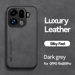 Premium Magnetic Leather Shockproof Silicone Soft Case Cover for OPPO Find X9 Pro (Dark Grey)