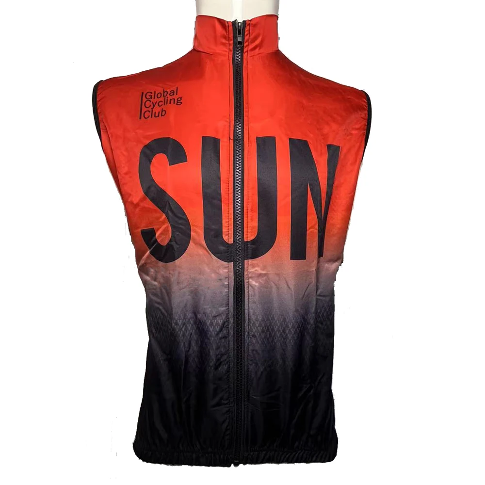 Men SUN Sleeveless Cycling Vest Mesh Ciclismo Bike Bicycle Undershirt Jersey Windproof Cycling Clothing Gilet Motorcycle Vest ﻿