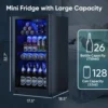 Fridge, Mini Fridge With Glass Door, Beverage Cooler Refrigerator, Wine Drink Beer Fridge, Adjustable Shelves & Digital Temperat 6