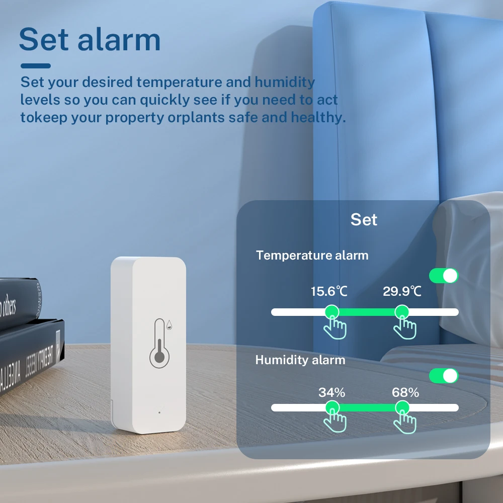 รูปสินค้า เซ็นเซอร์อัจฉริยะ Wi-Fi วัดอุณหภูมิและความชื้น IP65 สำหรับบ้านอัจฉริยะ