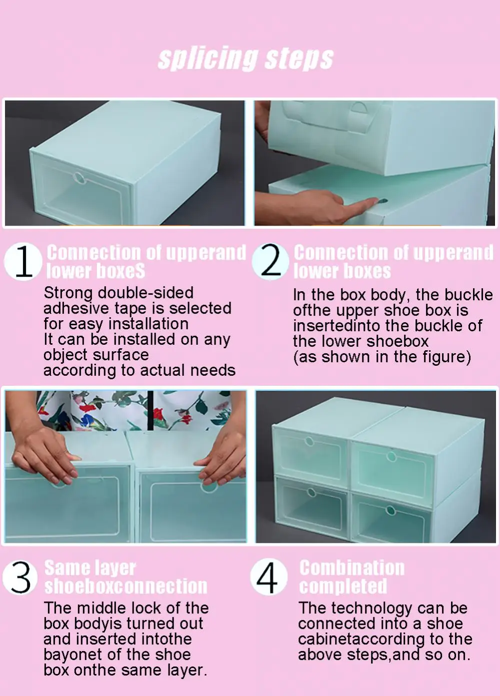 Boîte De Rangement Transparente Pour Chaussures - 36x26 Cm, Empilable, Avec Couvercle, Organisateur Armoire