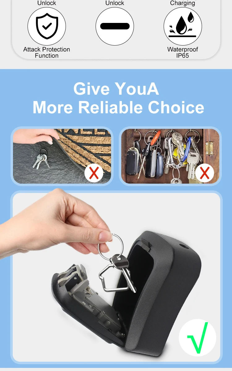 TTLock Wireless Key Box Waterproof Key Safe Security Intelligent Password Storag