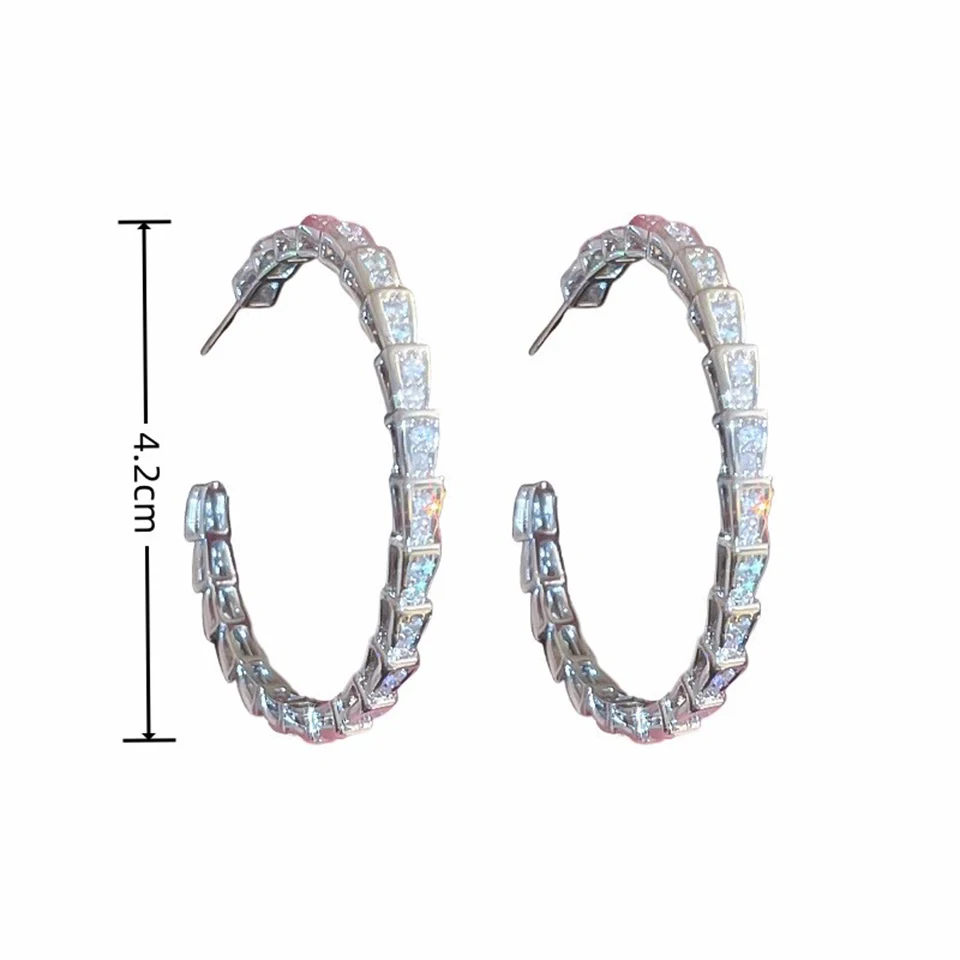 ZAKOL الفاخرة لامعة الزركون CC شكل كبير هوب أقراط...