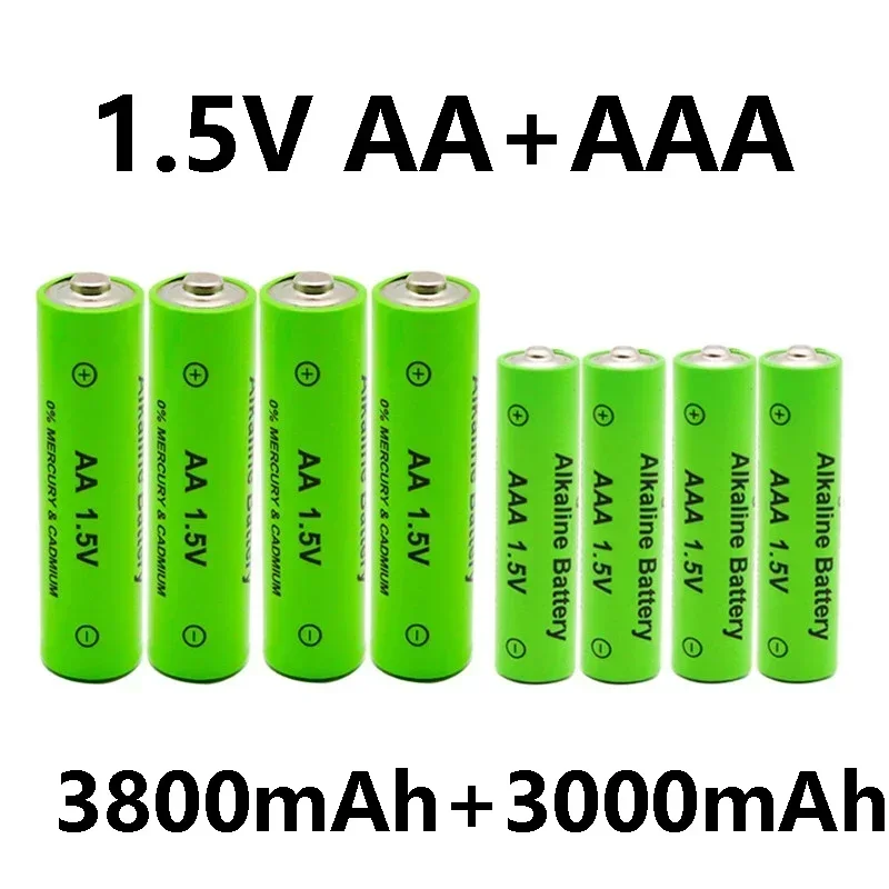 

AA + AAA Rechargeable AA 1.5V 3800mAh/1.5V AAA 3000mah Alkaline Battery Flashlight Toys Watch MP3 Player Replace Ni-Mh Battery