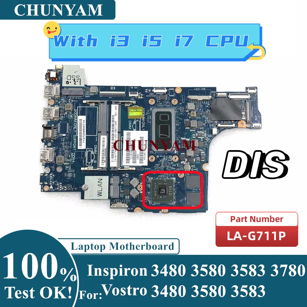 Motherboard Dell Vostro 3480 Ram Upgrade LA-G711P For Dell