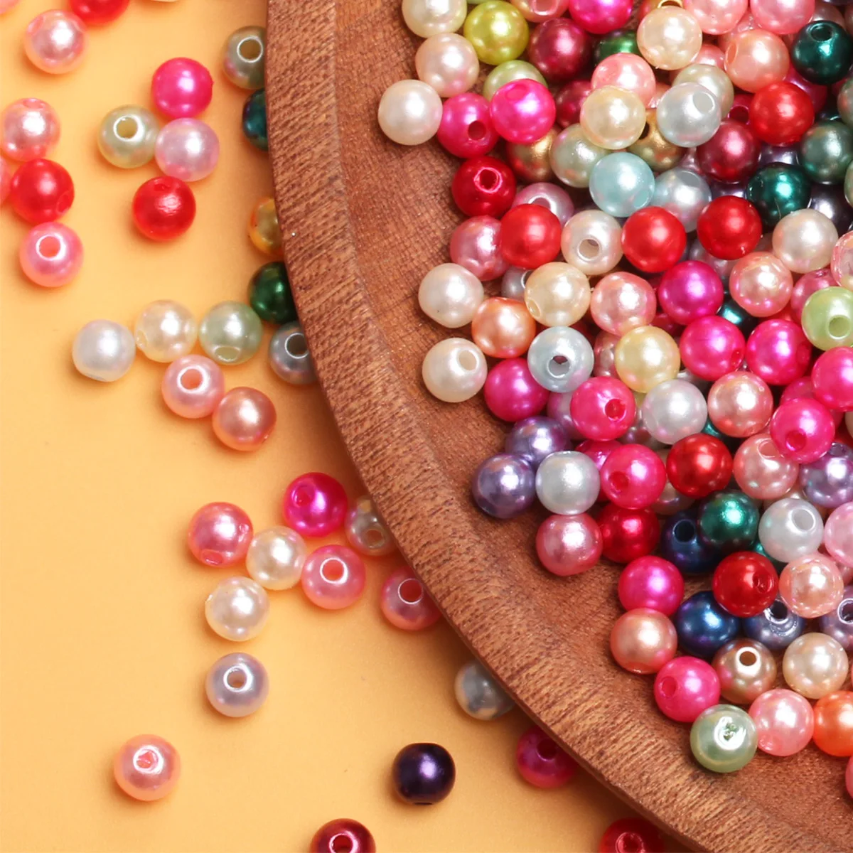 500g/Pack 6mm/8mm Acrylic Round Imitation Pearls Beads For Necklace Bracelet Earrings Spacer Pendant DIY Jewelry Makings