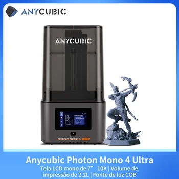 PRÉ-VENDA Impressora 3D ANYCUBIC Photon Mono 4 Ultra V2 com Tela de Alta Definição de 7'' e Resina UV, Tamanho de Impressão 236mmx231mmx430mm