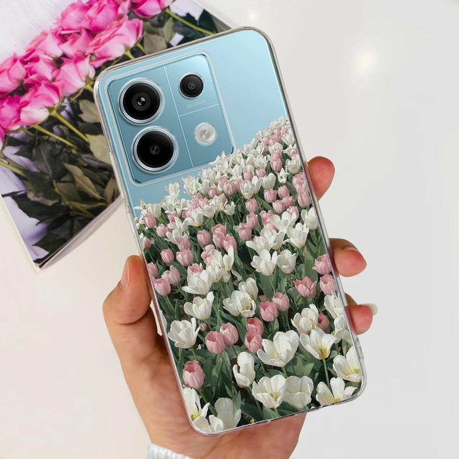 Chic Painted Clear Silicone Phone Case with Bumper Protection