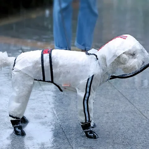

Dog Raincoat Dog Clothes Transparent Raincoat Light Waterproof Coat for Dogs Pet Cloak Small Dog Cat Chihuahua TeddyJumpsuit
