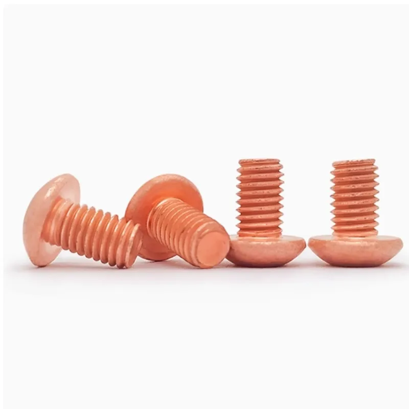 Copper Screw 5-10pcs ISO7380 T2 solid Copper button head screw M2 M2.5 M3 M4 M5 M6 Copper Brass Hex Hexagon Socket Round Head Screw bolts
