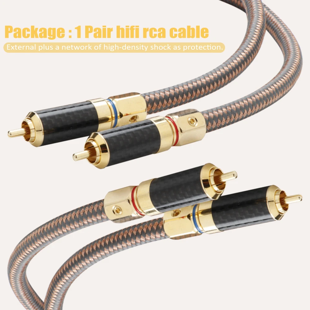 Audiophile Rca Cable Accuphase Occ Rame Puro Hi Fi Cable Carbon Gold Rca Connector Audio Rca Cable Per Hifi