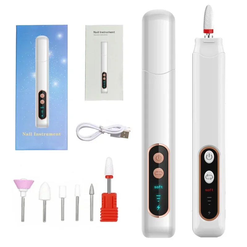 Manicure Set Electric Nail Drill Electric Nail Polisher Electric Nail Grinder Cordless Professional Manicure Pedicure Kit for Hand Foot Care