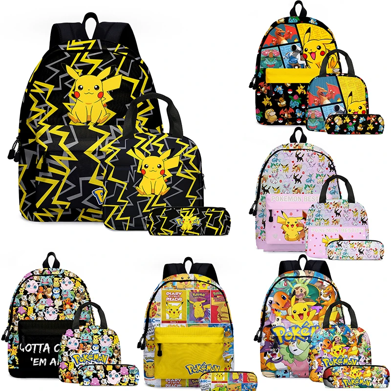 ランキング2022 Pokemon Big Capacity Backpack School Travel Bag Lunch Pencil