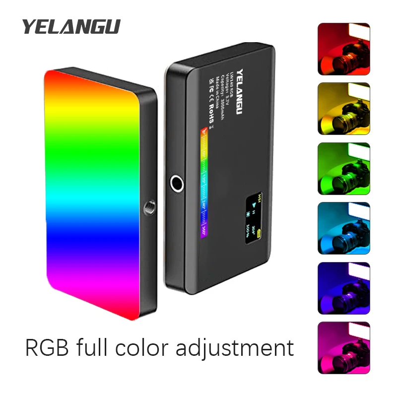 

LW140 RGB Video Light Photography Fill Camera Lighting Panel CRI95+ 2500-9000K LCD Display Cold Shoe For Vlog Live Streaming