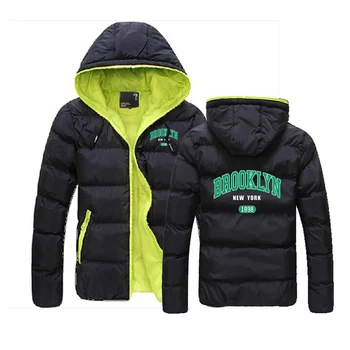 2025 Autunno Inverno Uomo 1898 Brooklyn New York Logo Stampa Giacca imbottita in cotone con cappuccio Moda Cappotto versatile Felpe con cappuccio calde 1