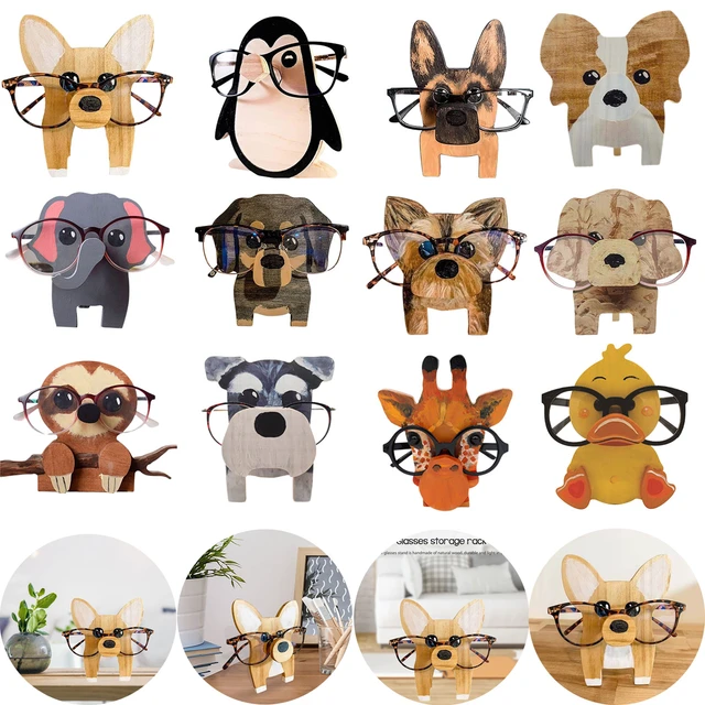 Bois 3d Mignon Animal Head Spectacle Support Lunettes Support
