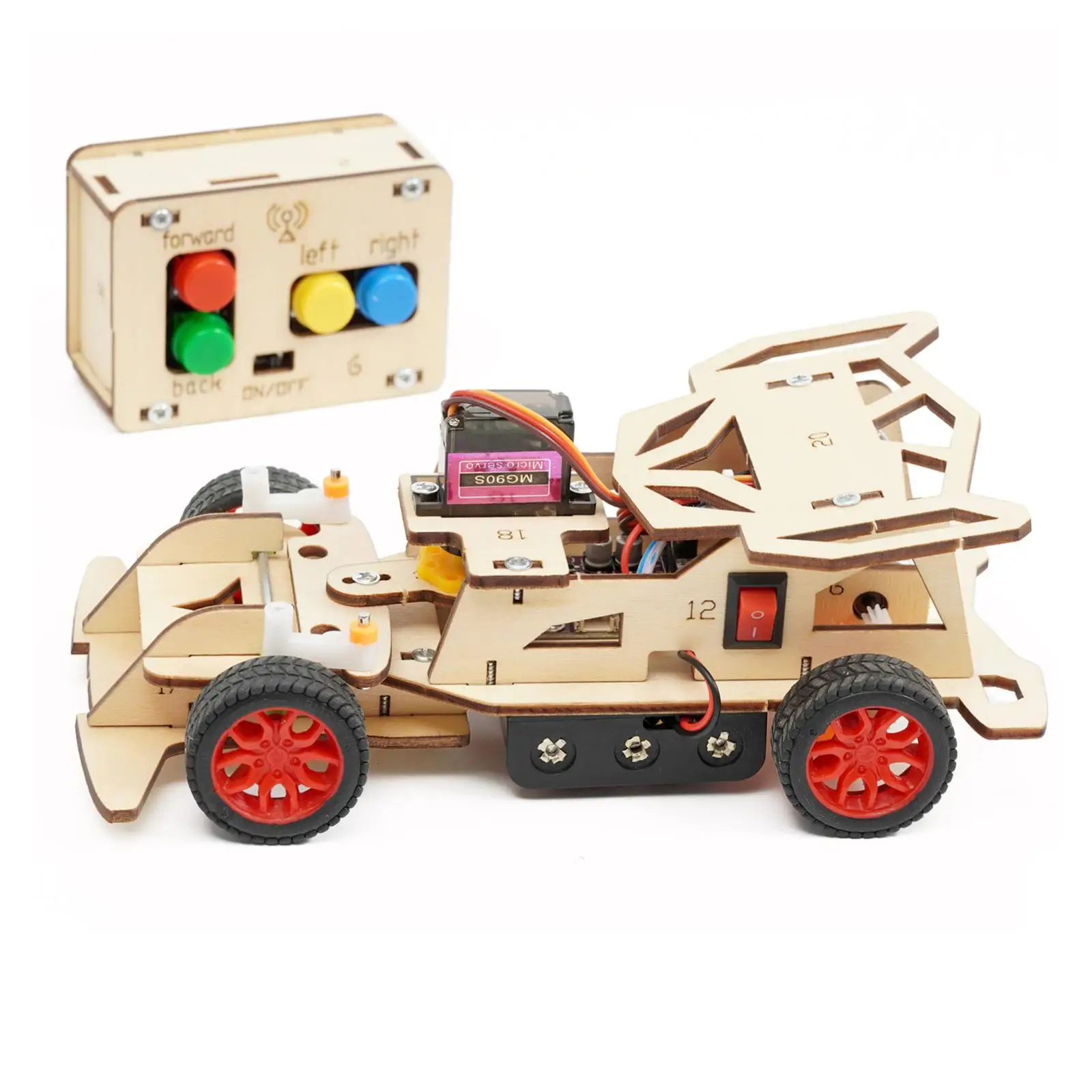 

Wooden RC Car Toy Science Kits Assembly Handmade Teaching Materials for Gift