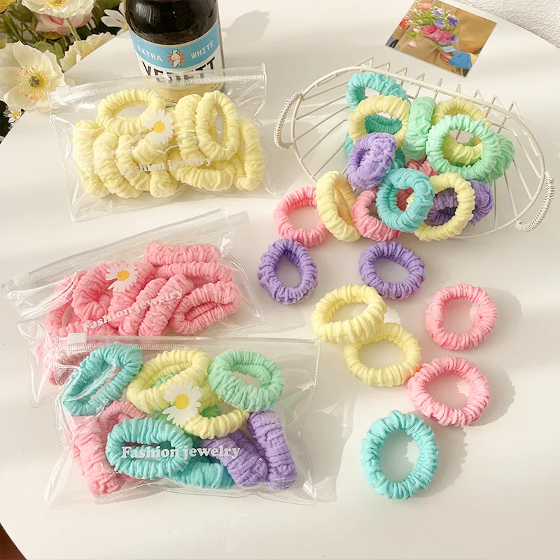 10PCS/Set Spring Candy Color Elastic Hair Bands Scrunchies Girls Kids Ponytail Holder Hair Ties Headbands Hair Accessories 2022